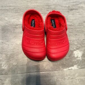 Nautica Kids Bright Red Slippers